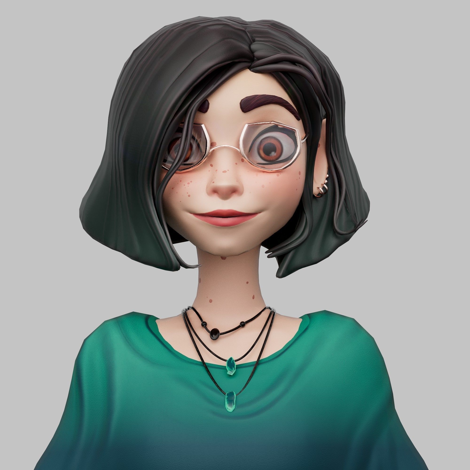 Stylized Female Character 3D model_7