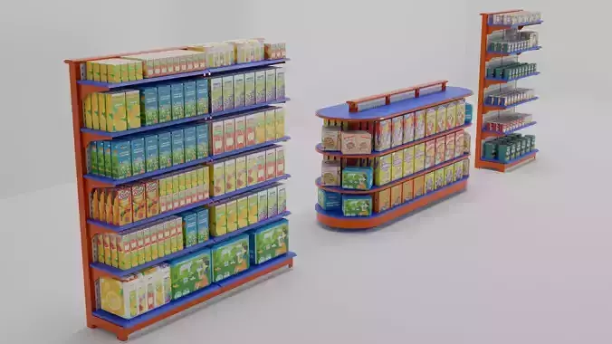 HQ Supermarket Shelves