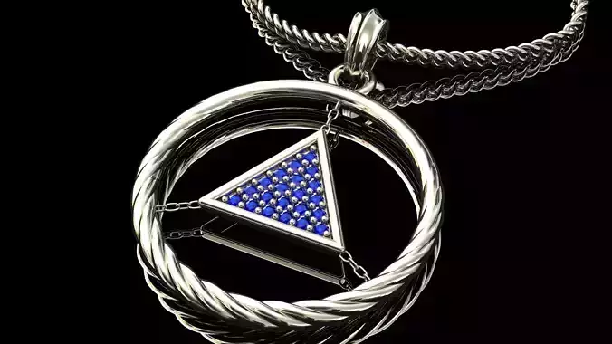 triangle and circle pendant Free 3D print model