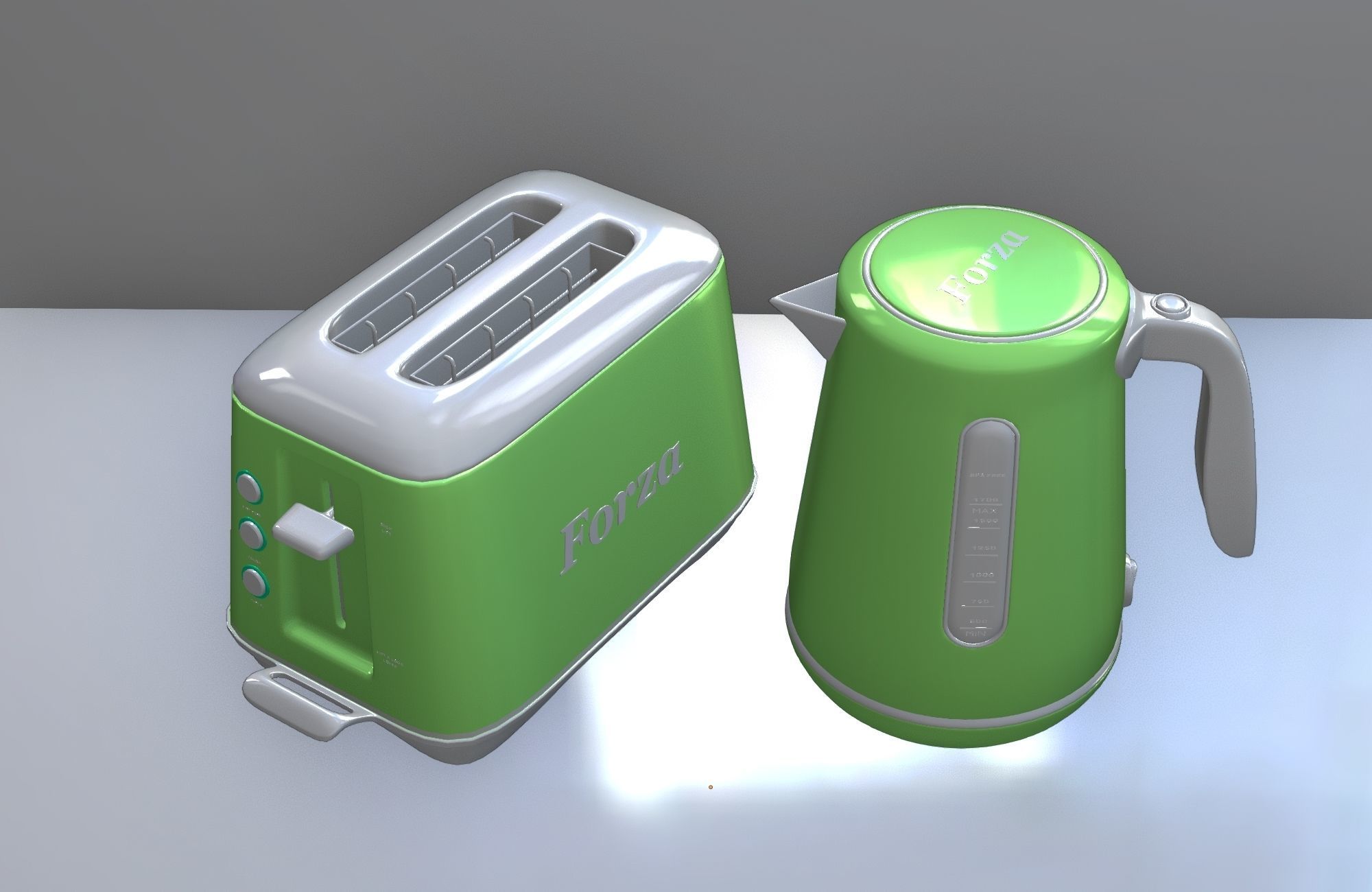 Kettle and toaster set 3D model_5