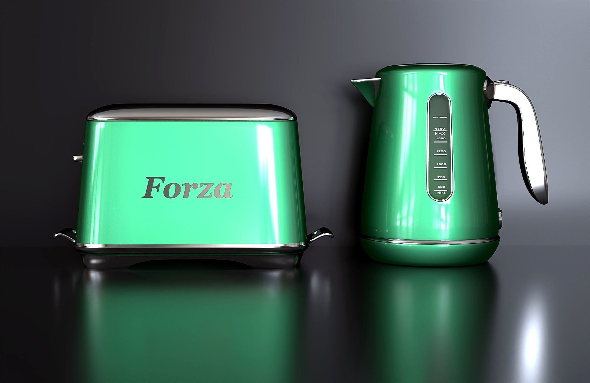 Kettle and toaster set 3D model_3