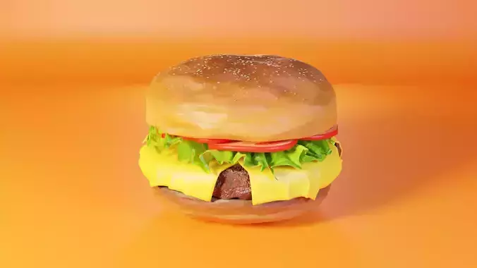 Burger 3d model hamburger