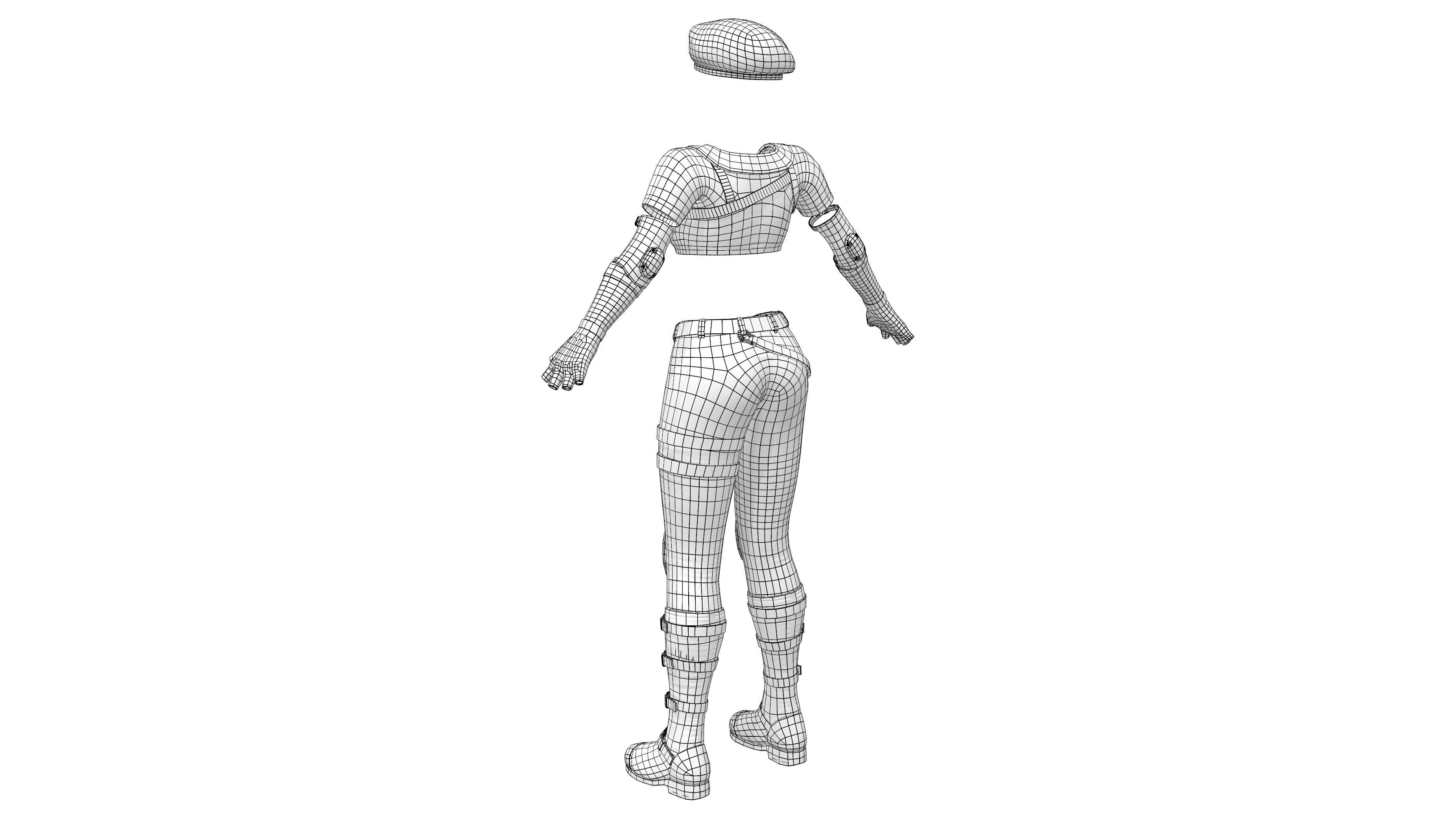 Full Army Combat Outfit Low-poly 3D model_12