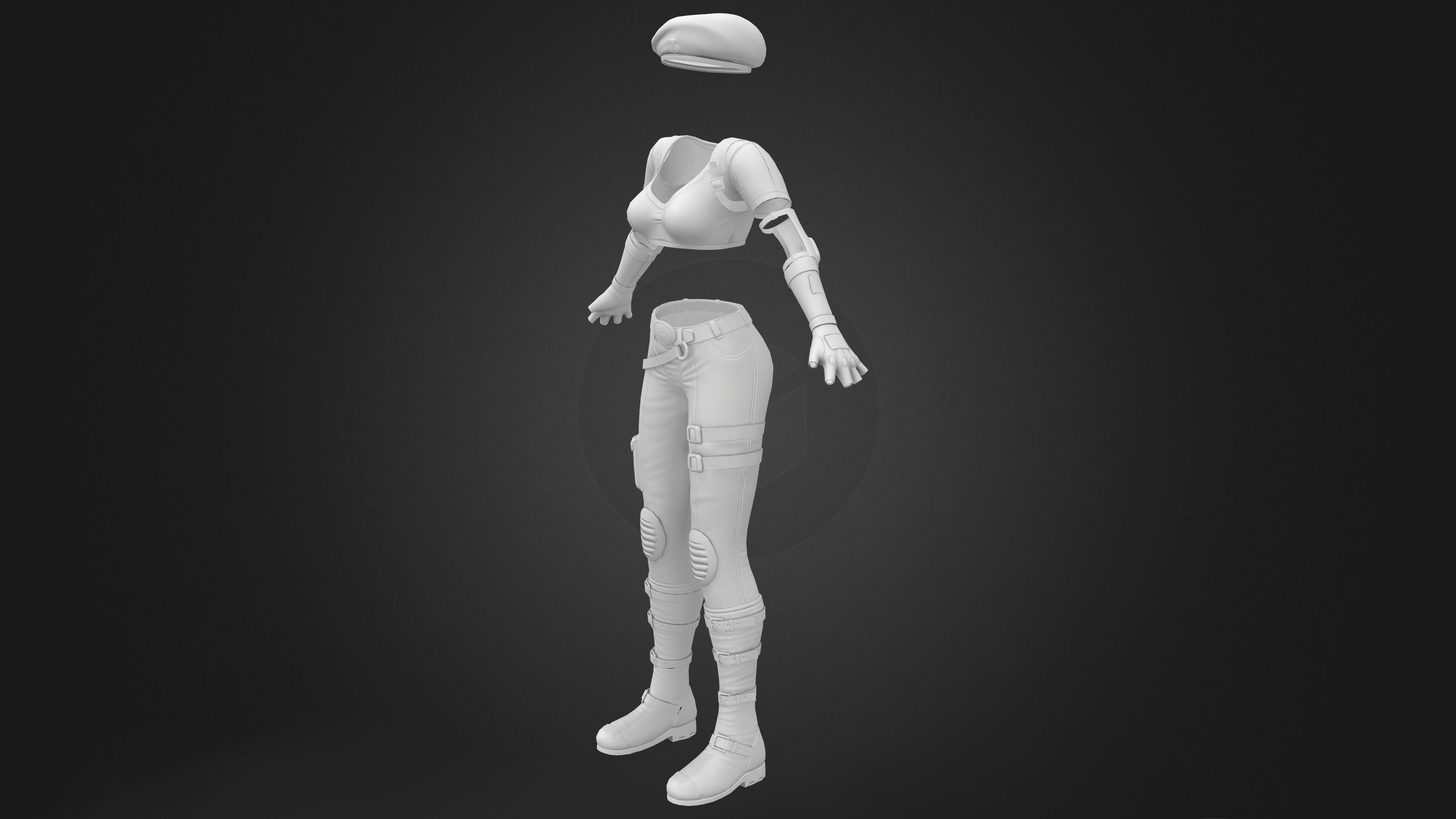 Full Army Combat Outfit Low-poly 3D model_13