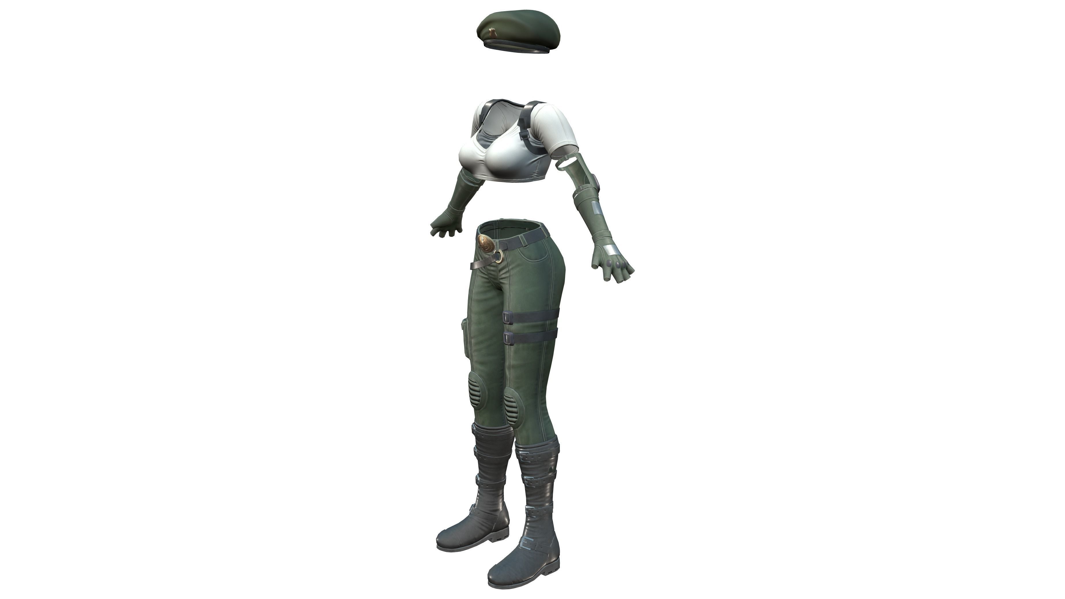 Full Army Combat Outfit Low-poly 3D model_8