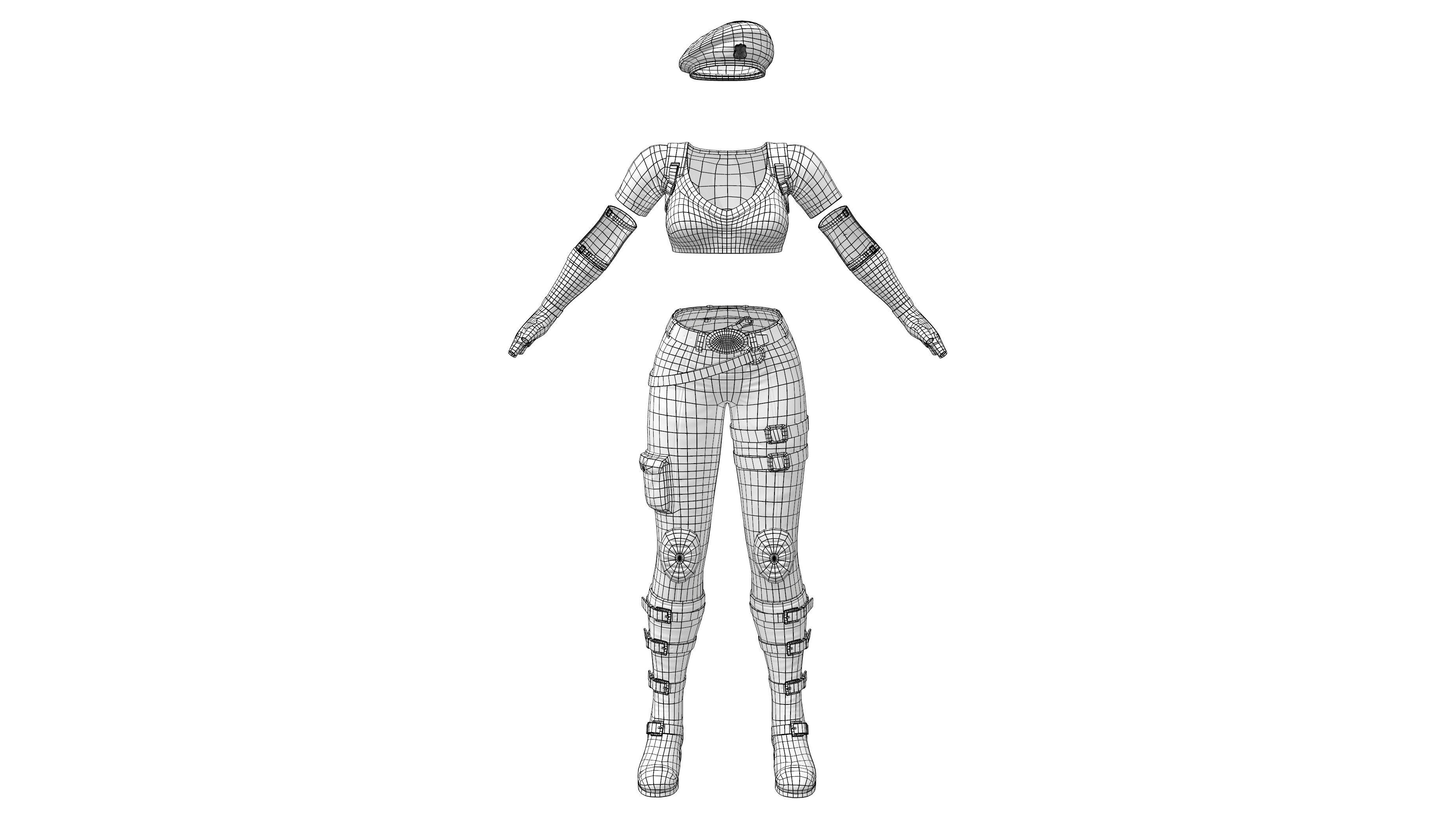 Full Army Combat Outfit Low-poly 3D model_11