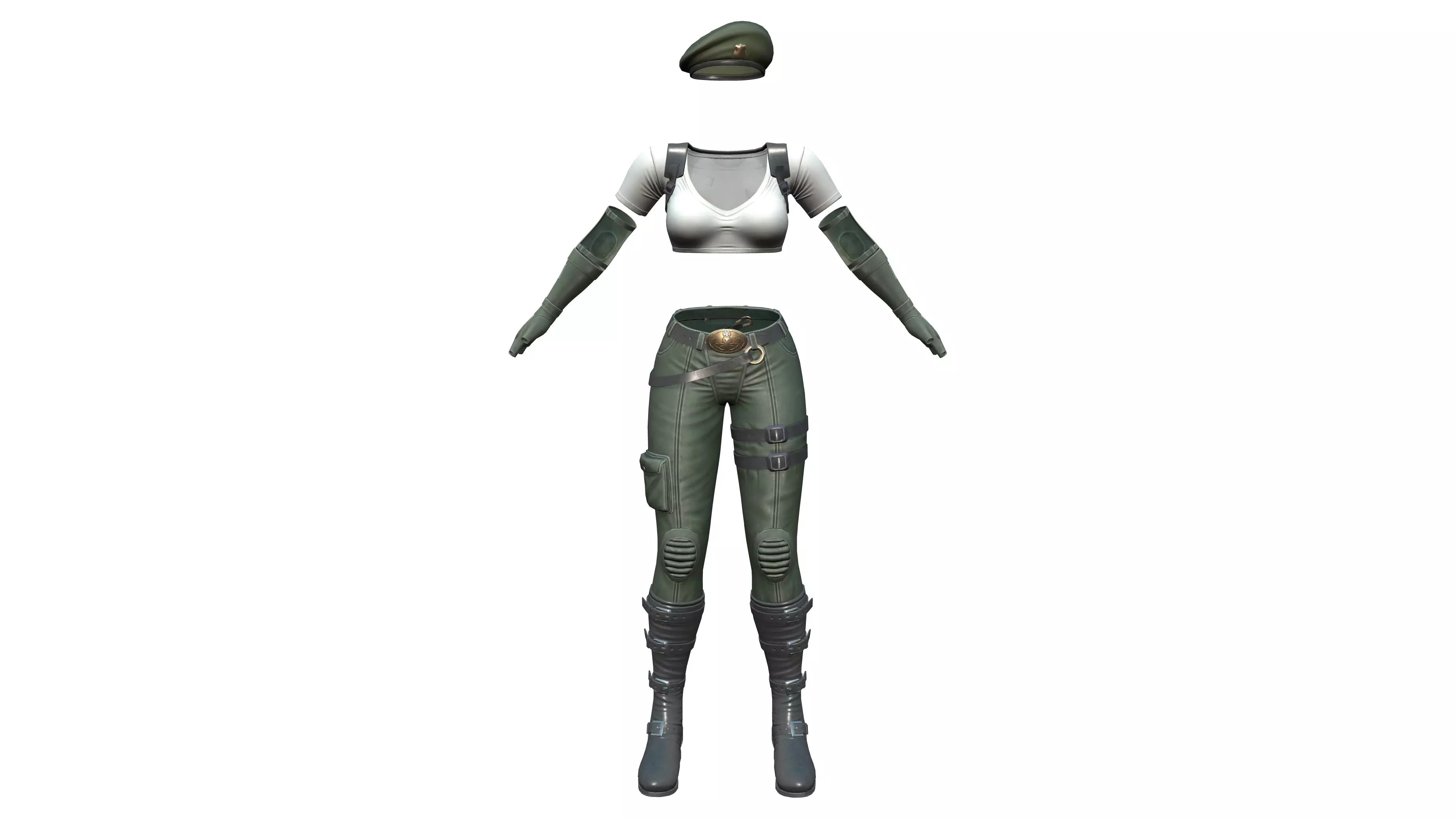 Full Army Combat Outfit Low-poly 3D model_0