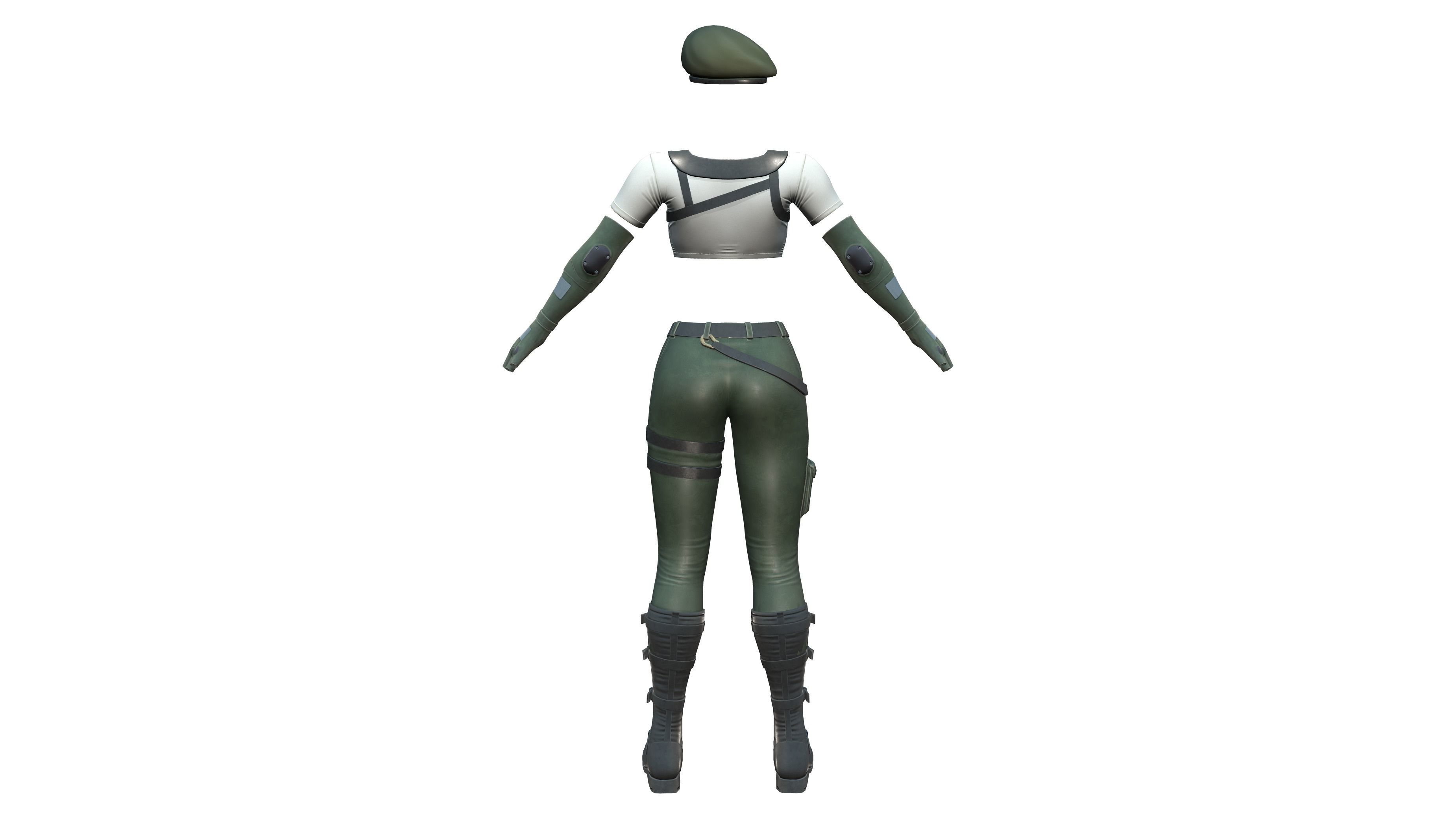 Full Army Combat Outfit Low-poly 3D model_10