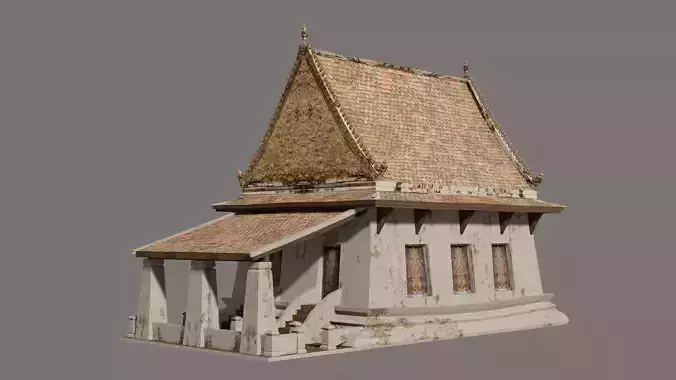 Ancient-thai temple Low-poly 3D model