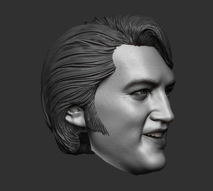 Elvis Presley Sixth scale head 3D printable 2 3D print model_2