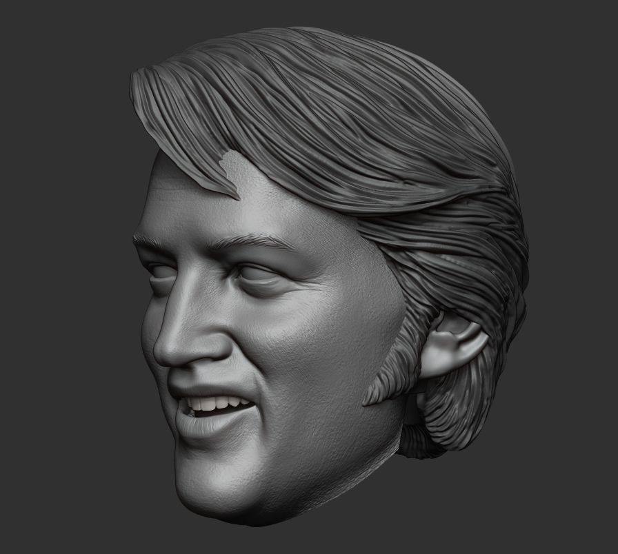 Elvis Presley Sixth scale head 3D printable 2 3D print model_4