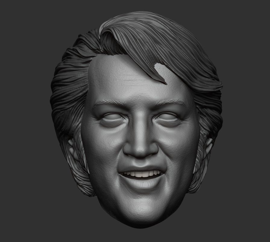 Elvis Presley Sixth scale head 3D printable 2 3D print model_3