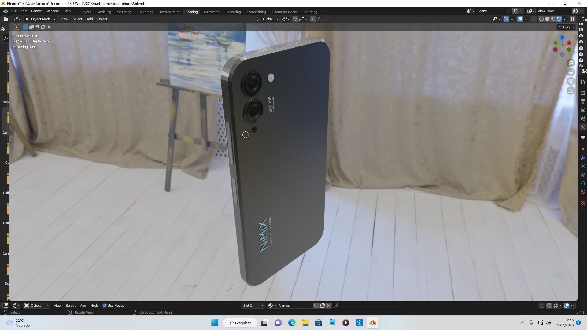 A conceptual 3D silver smartphone  3D print model_7