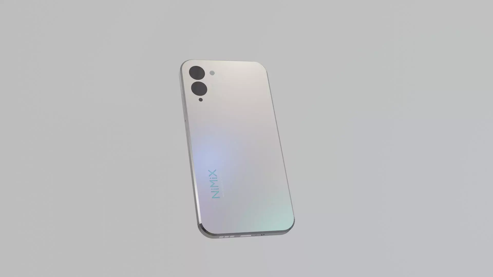 A conceptual 3D silver smartphone  3D print model_0