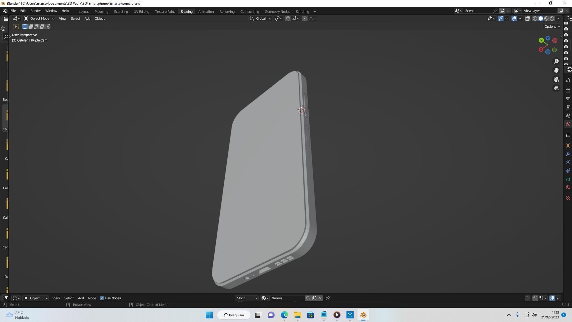A conceptual 3D silver smartphone  3D print model_9