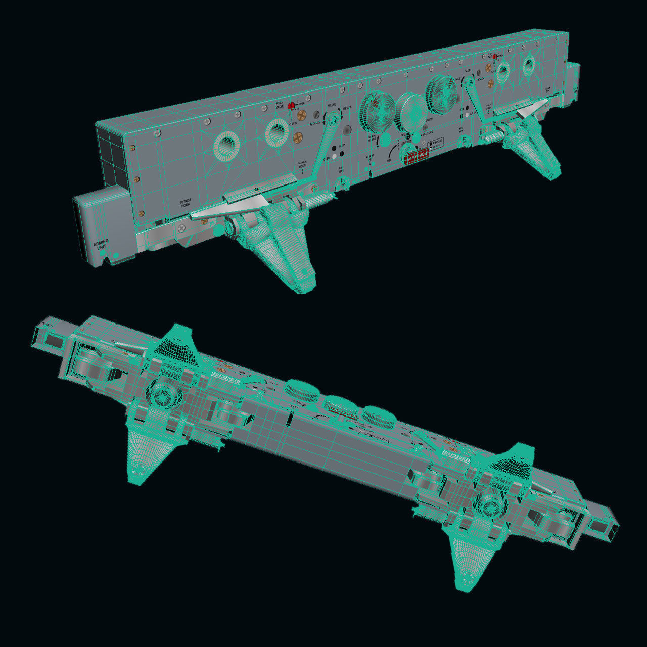 BRU-47A Weapon Rack 3D model_9