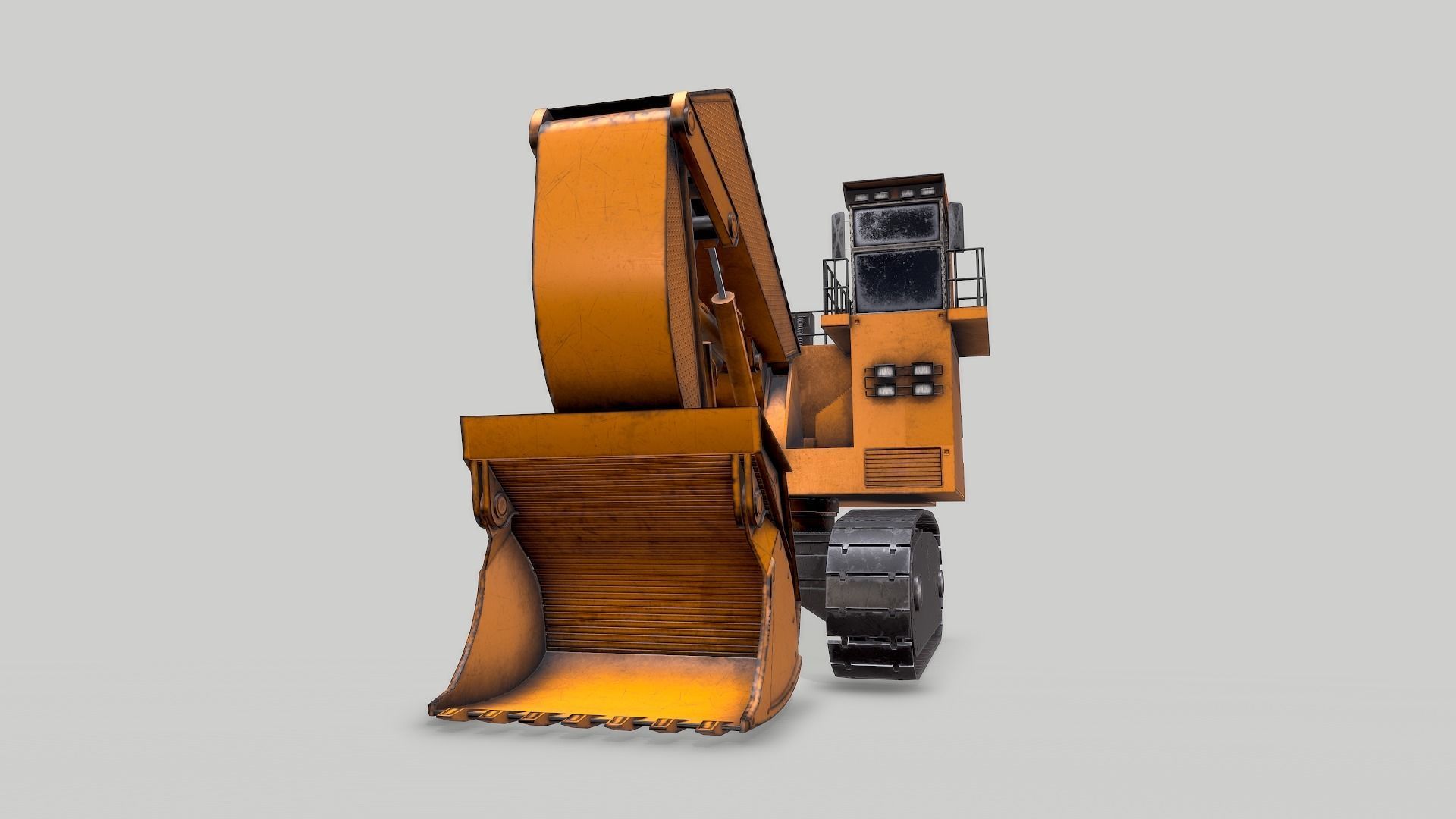 Old Industrial Vehicle Excavator2 Low-poly 3D model_4
