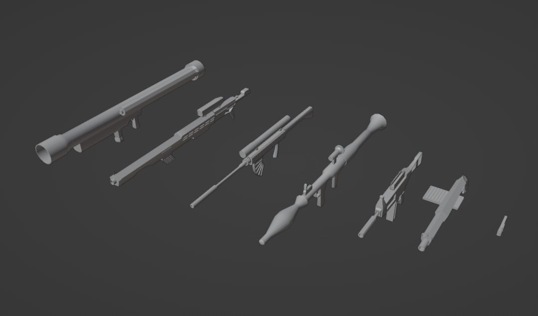 Weapons gun collection  Low-poly 3D model_23