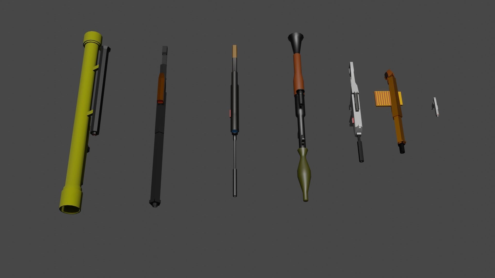 Weapons gun collection  Low-poly 3D model_1