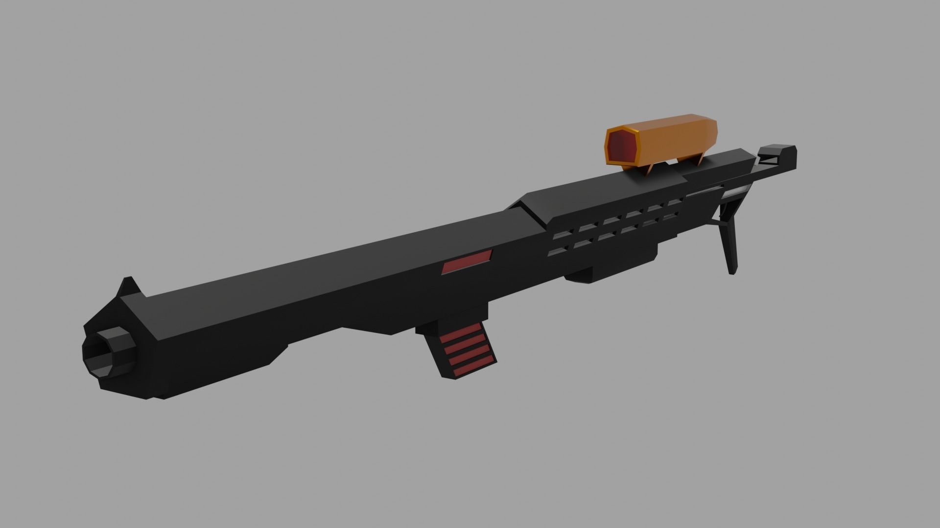 Weapons gun collection  Low-poly 3D model_4