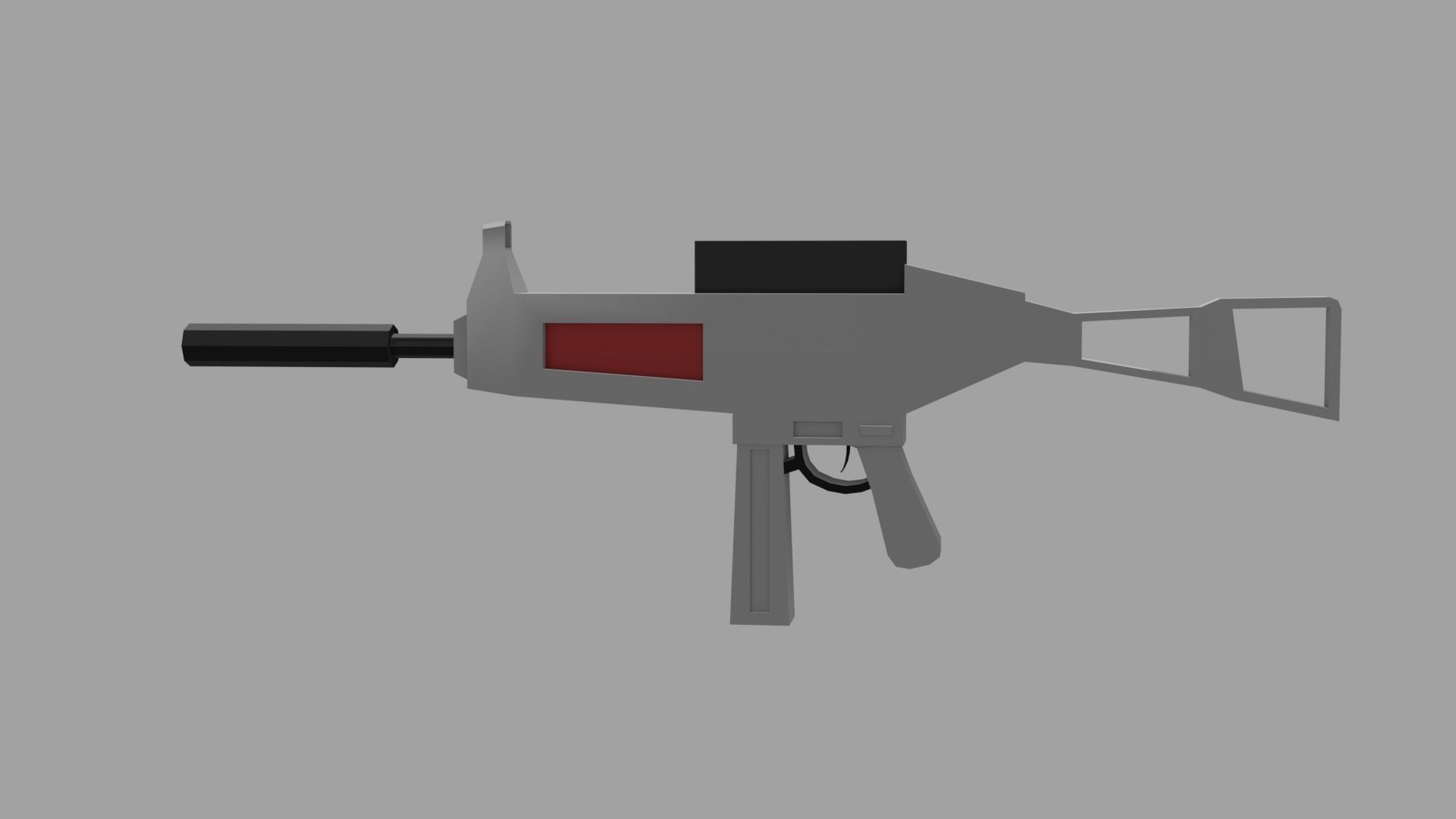 Weapons gun collection  Low-poly 3D model_8