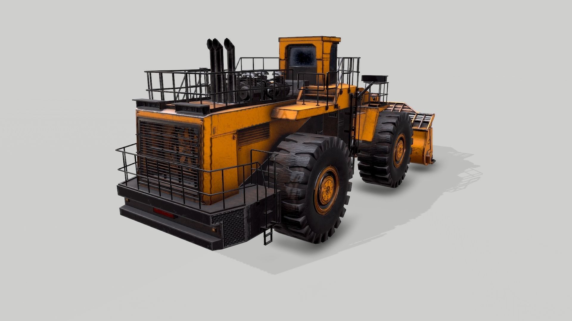 Old Industrial Vehicle Loader Low-poly 3D model_4