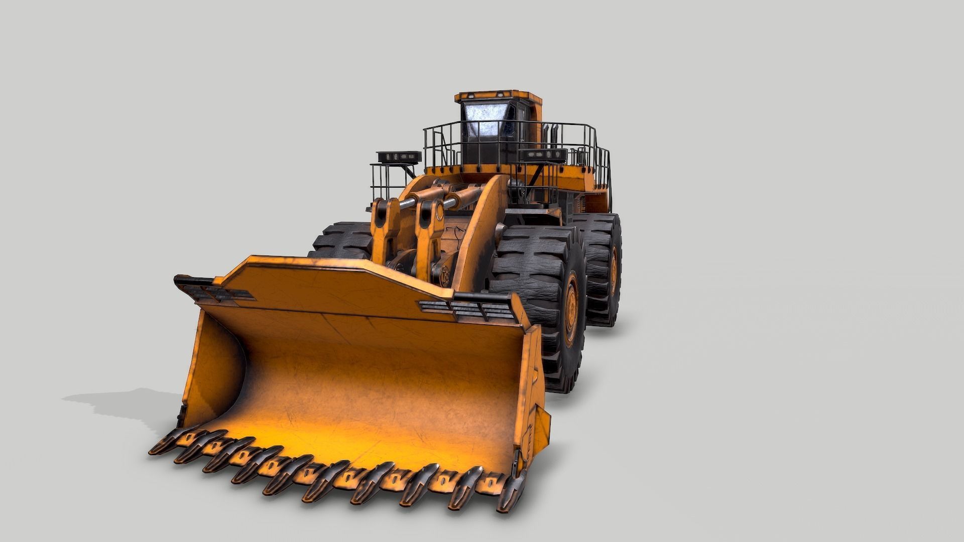 Old Industrial Vehicle Loader Low-poly 3D model_5