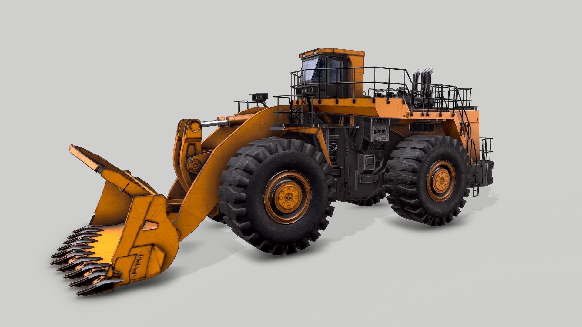 Old Industrial Vehicle Loader Low-poly 3D model_2