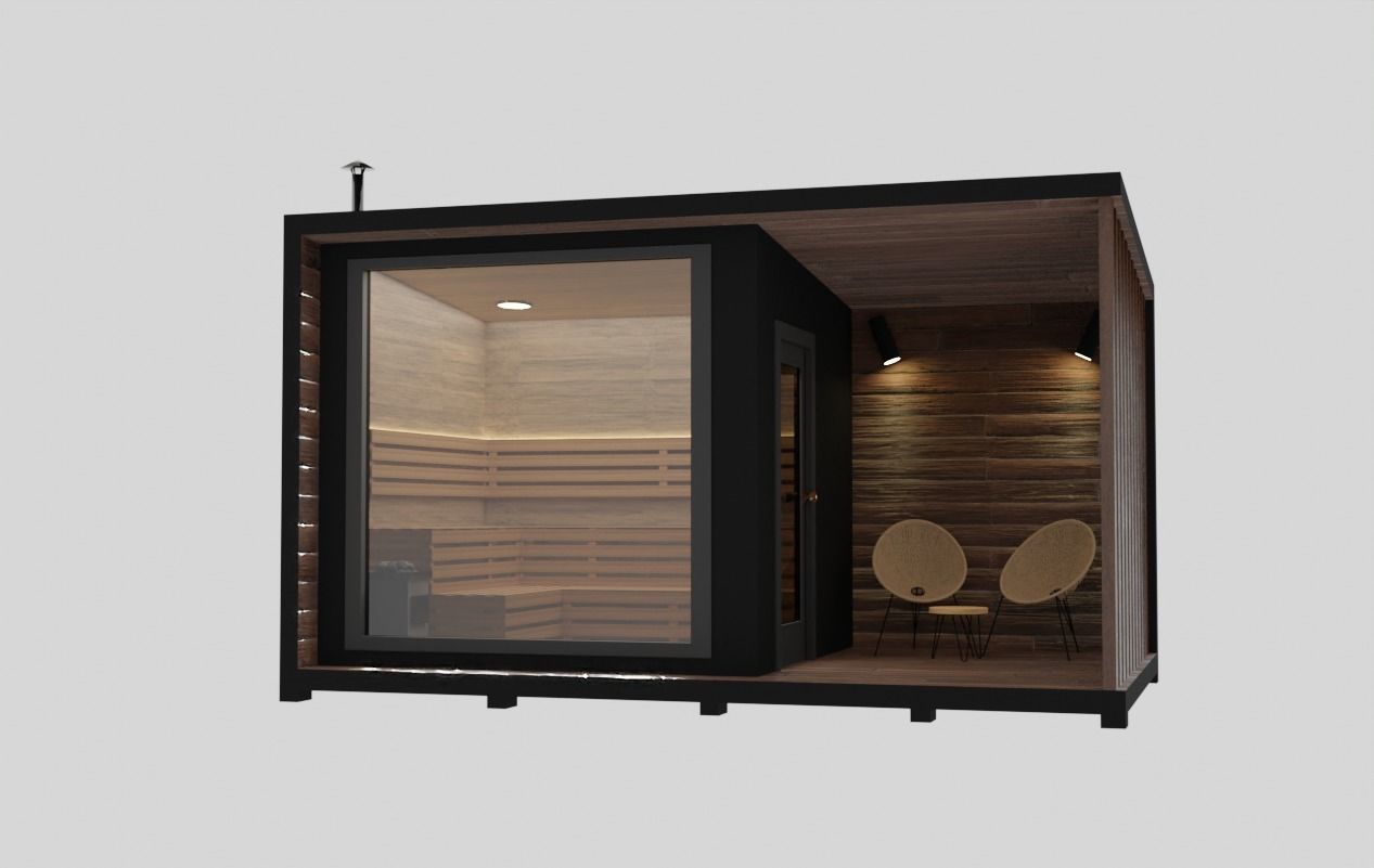 Small modular sauna bathouse 3D model 3D model_1