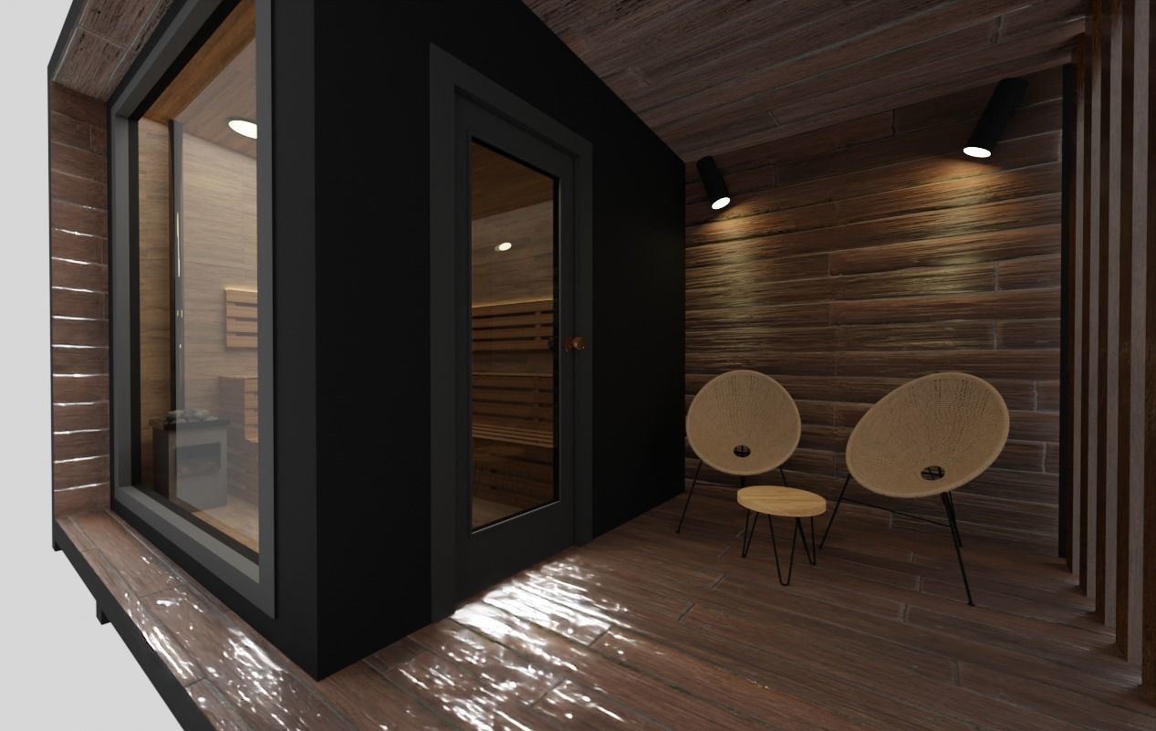 Small modular sauna bathouse 3D model 3D model_9