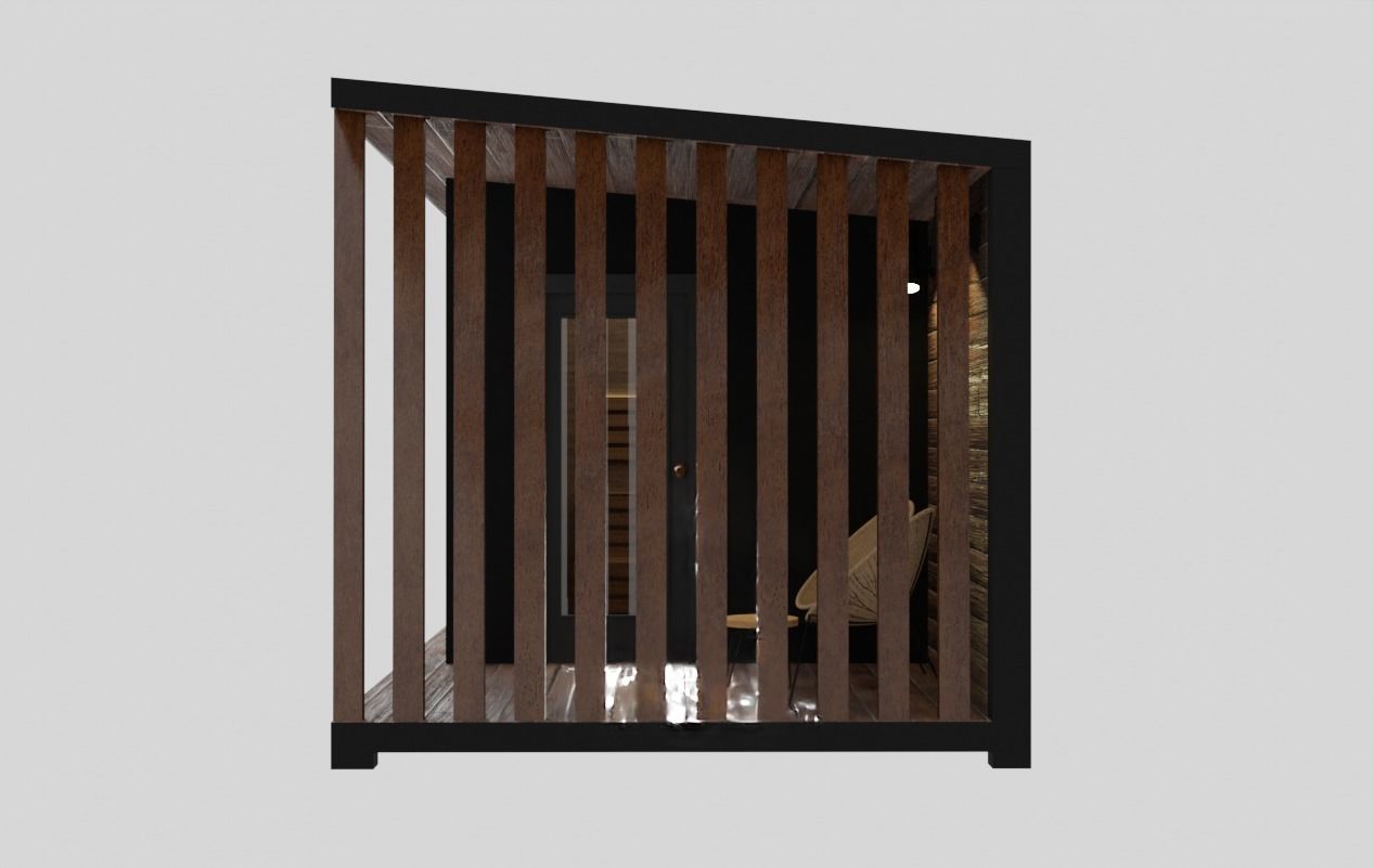 Small modular sauna bathouse 3D model 3D model_6