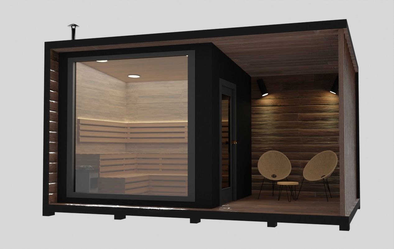 Small modular sauna bathouse 3D model 3D model_10