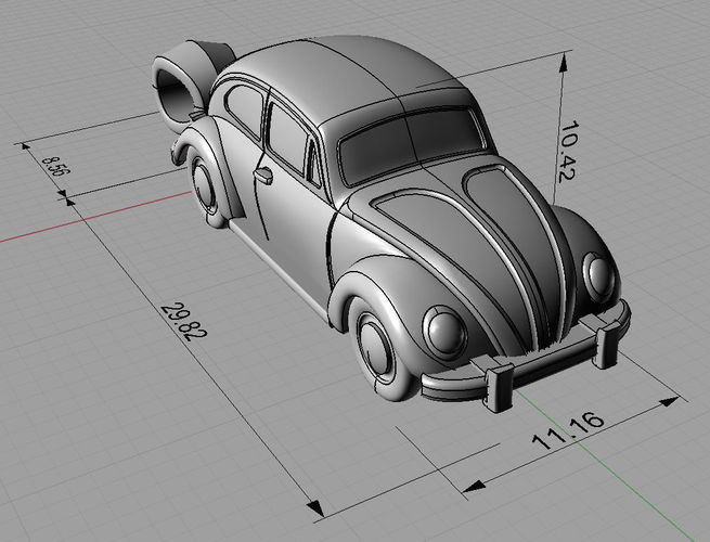 R 014 Volkswagen beetle 3D Model 3D printable STL