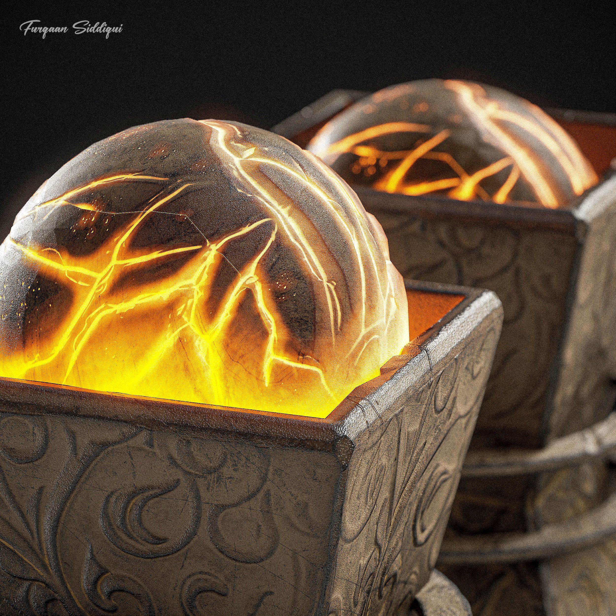 Ancient Lamp PBR Low-poly 3D model_8