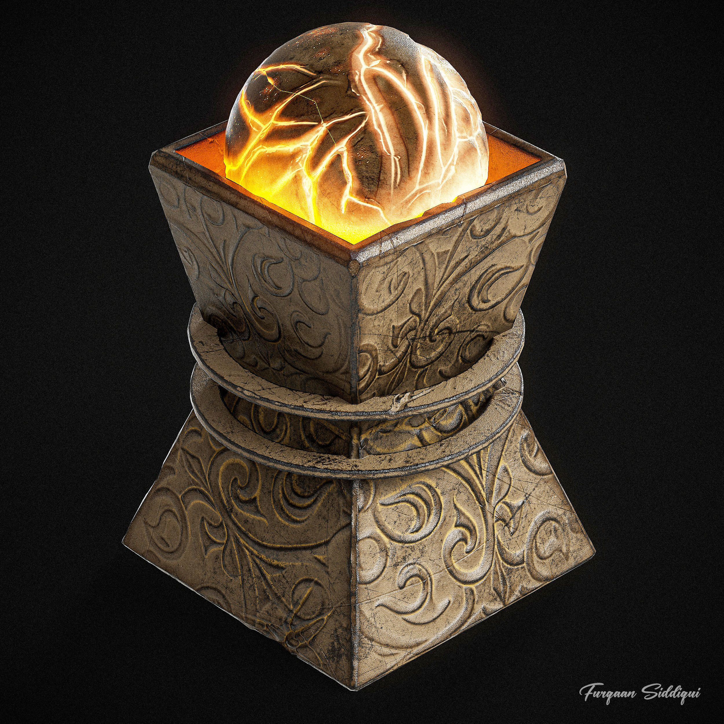 Ancient Lamp PBR Low-poly 3D model_4