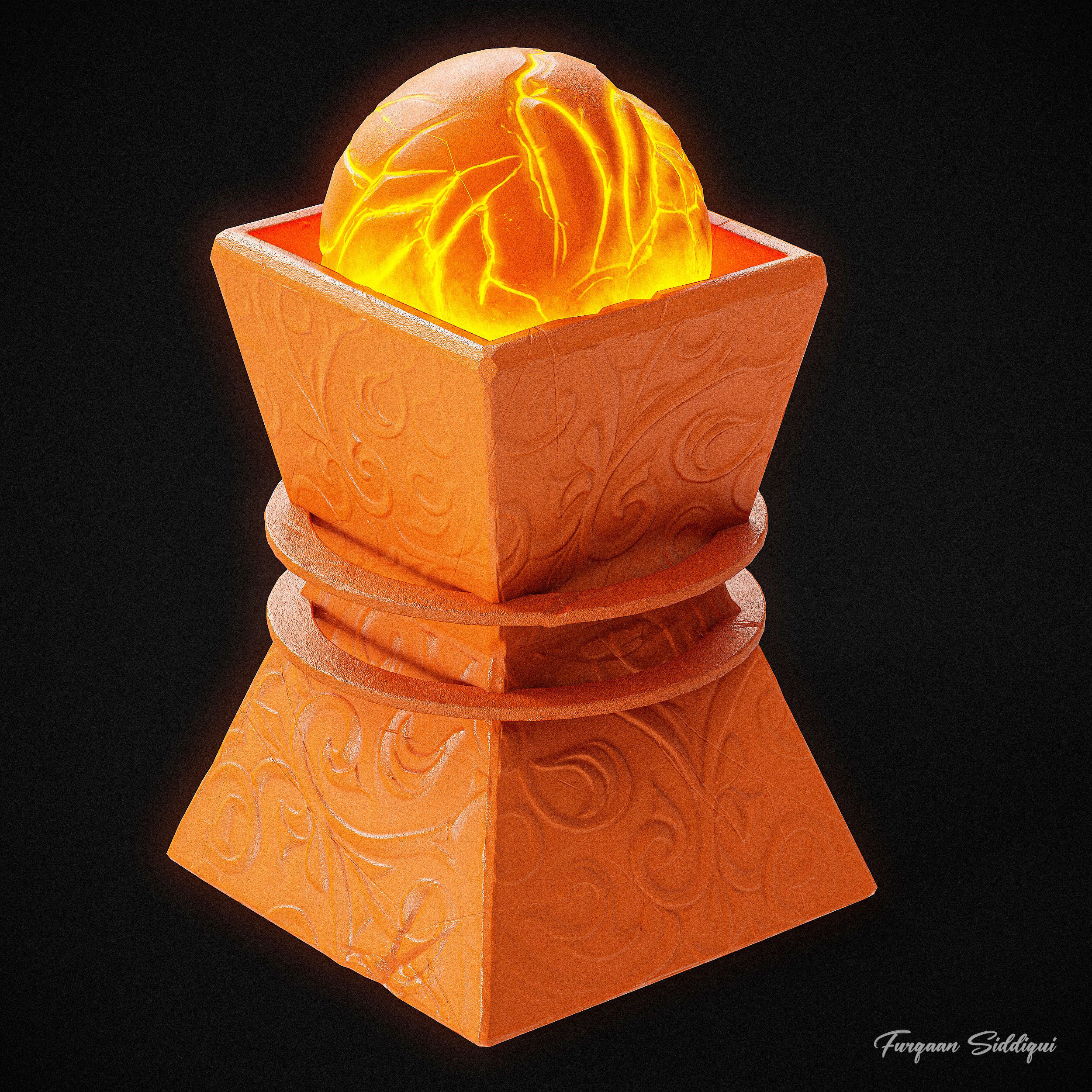 Ancient Lamp PBR Low-poly 3D model_10