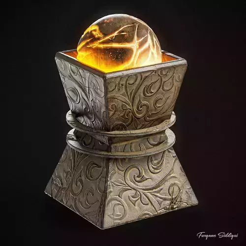 Ancient Lamp PBR Low-poly 3D model