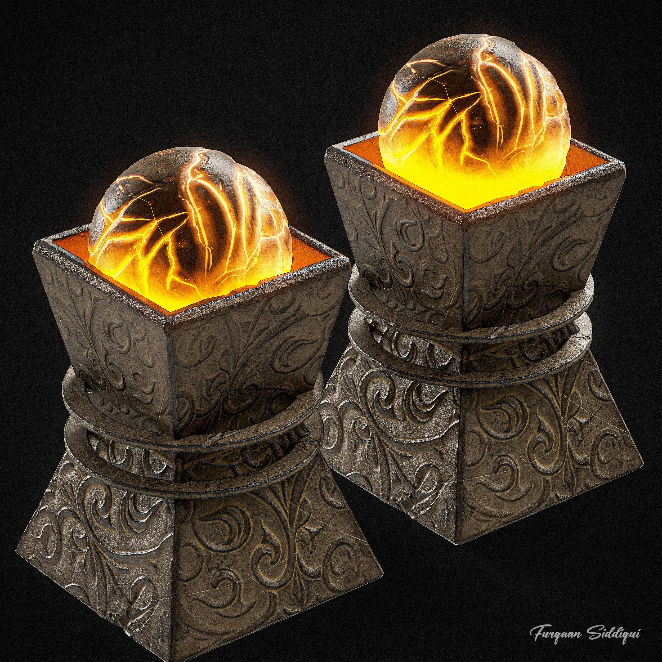 Ancient Lamp PBR Low-poly 3D model_7