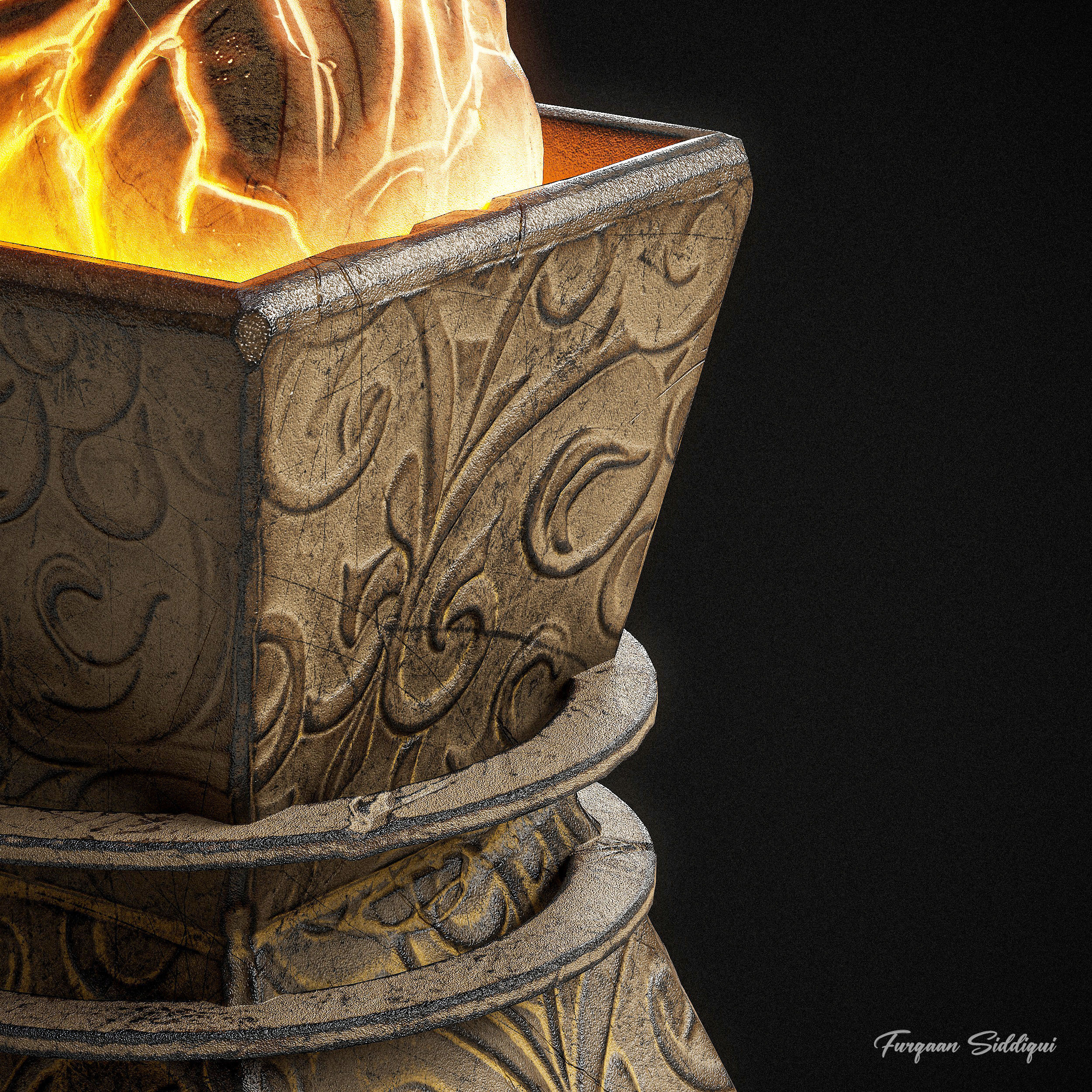 Ancient Lamp PBR Low-poly 3D model_5