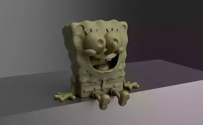 Sitting SpongeBob Fan Art Sculpture 3D print model Sitting SpongeBob Fan Art Sculpture 3D print model
