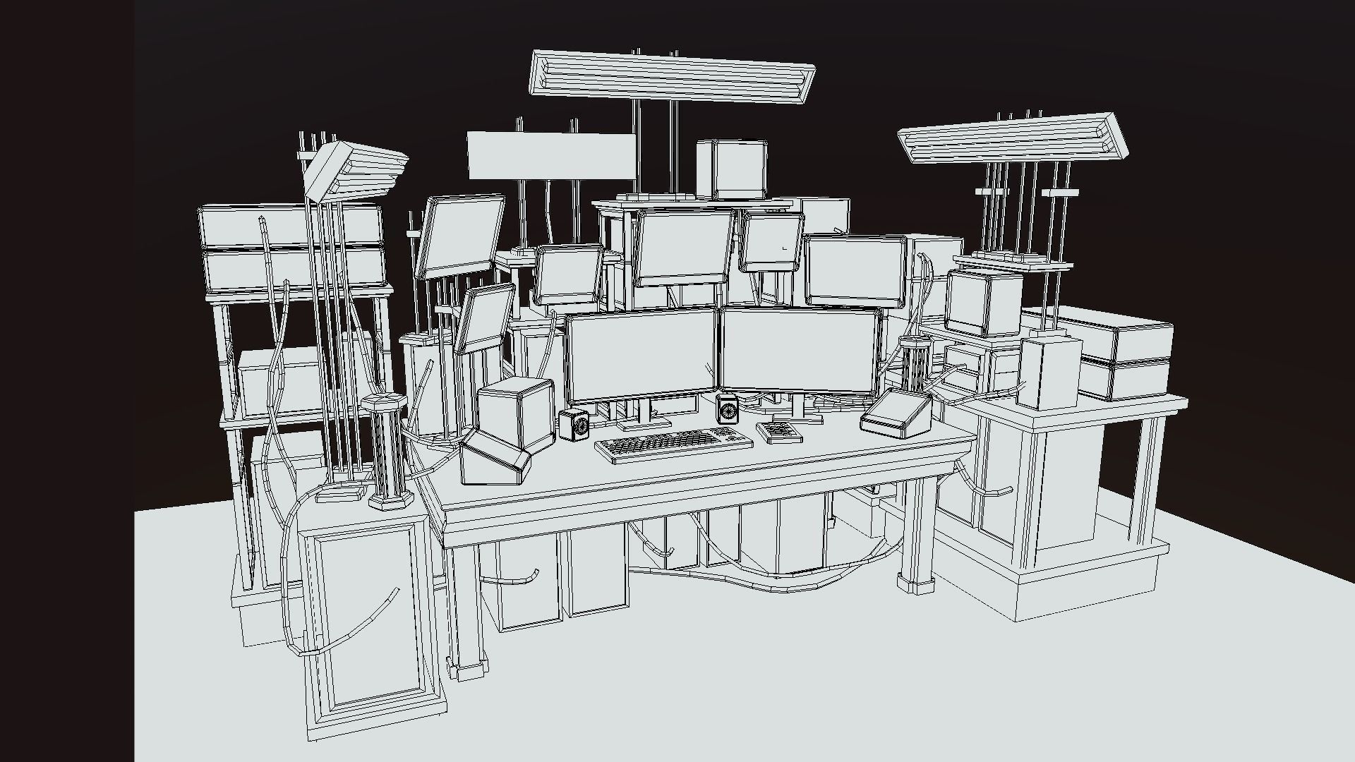 Retro Computer Workstation Low-poly 3D model_12