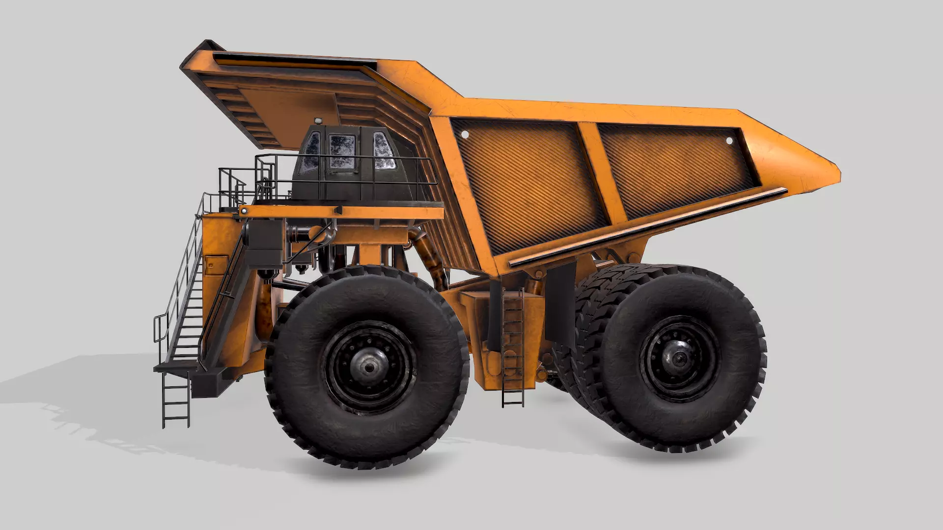 Old Industrial Vehicle Mine Truck Low-poly 3D model_0