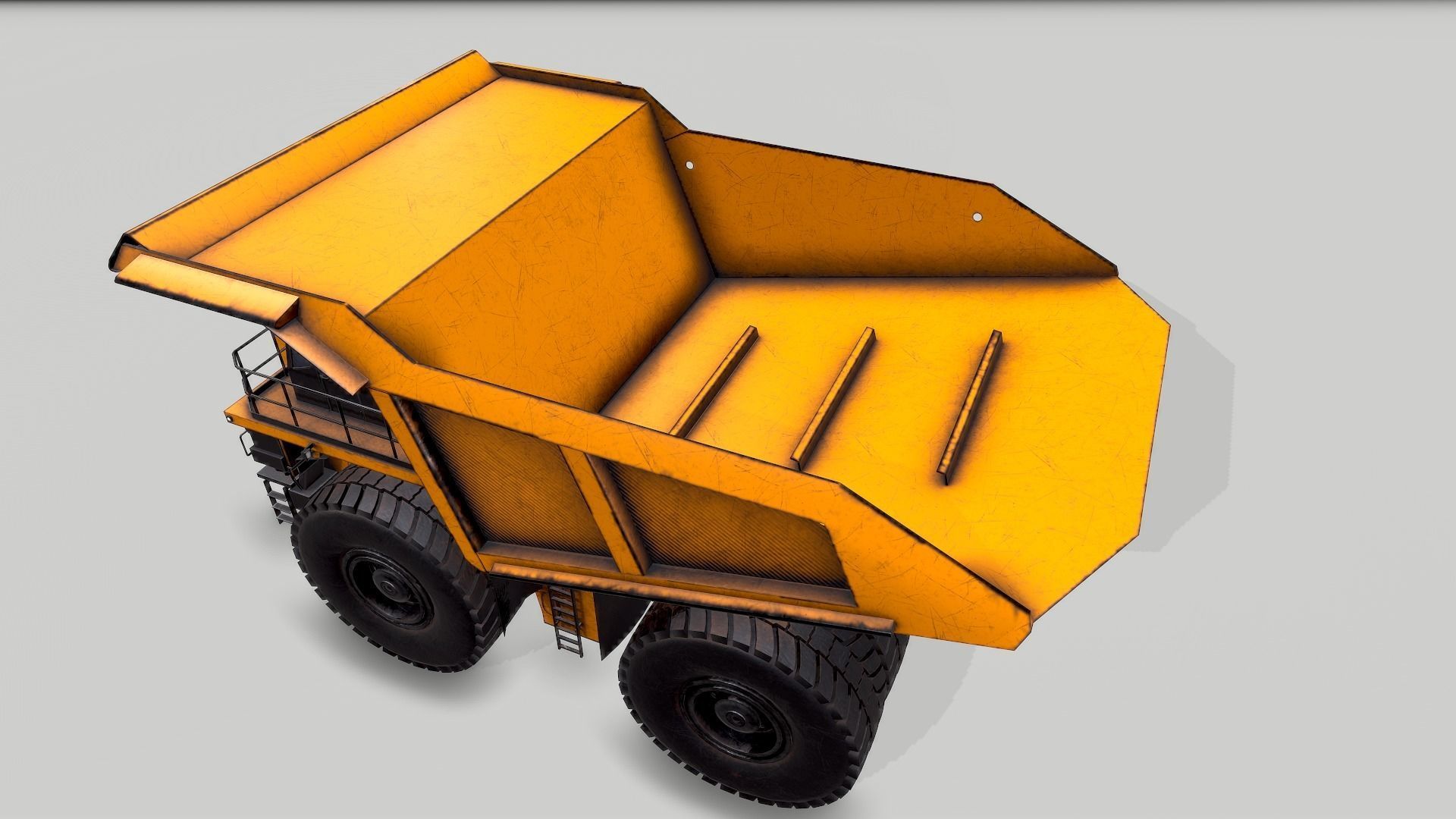 Old Industrial Vehicle Mine Truck Low-poly 3D model_5