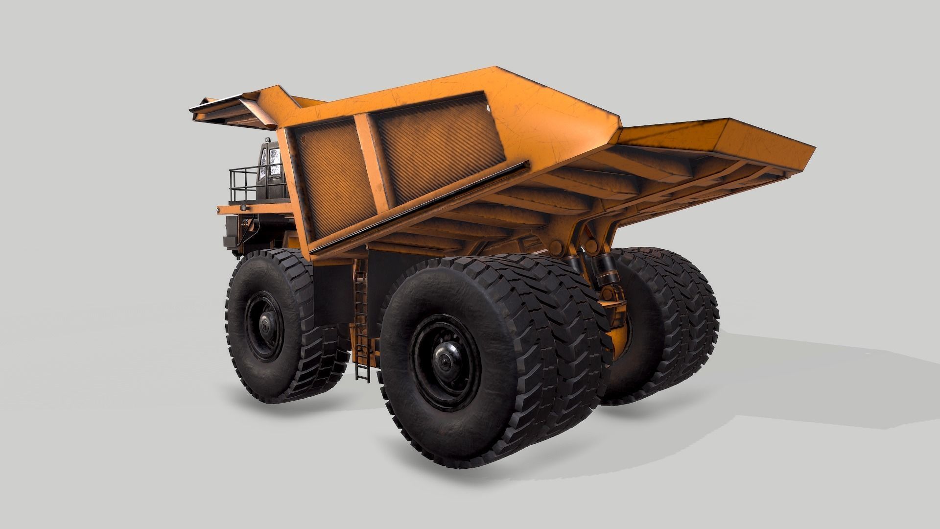 Old Industrial Vehicle Mine Truck Low-poly 3D model_4