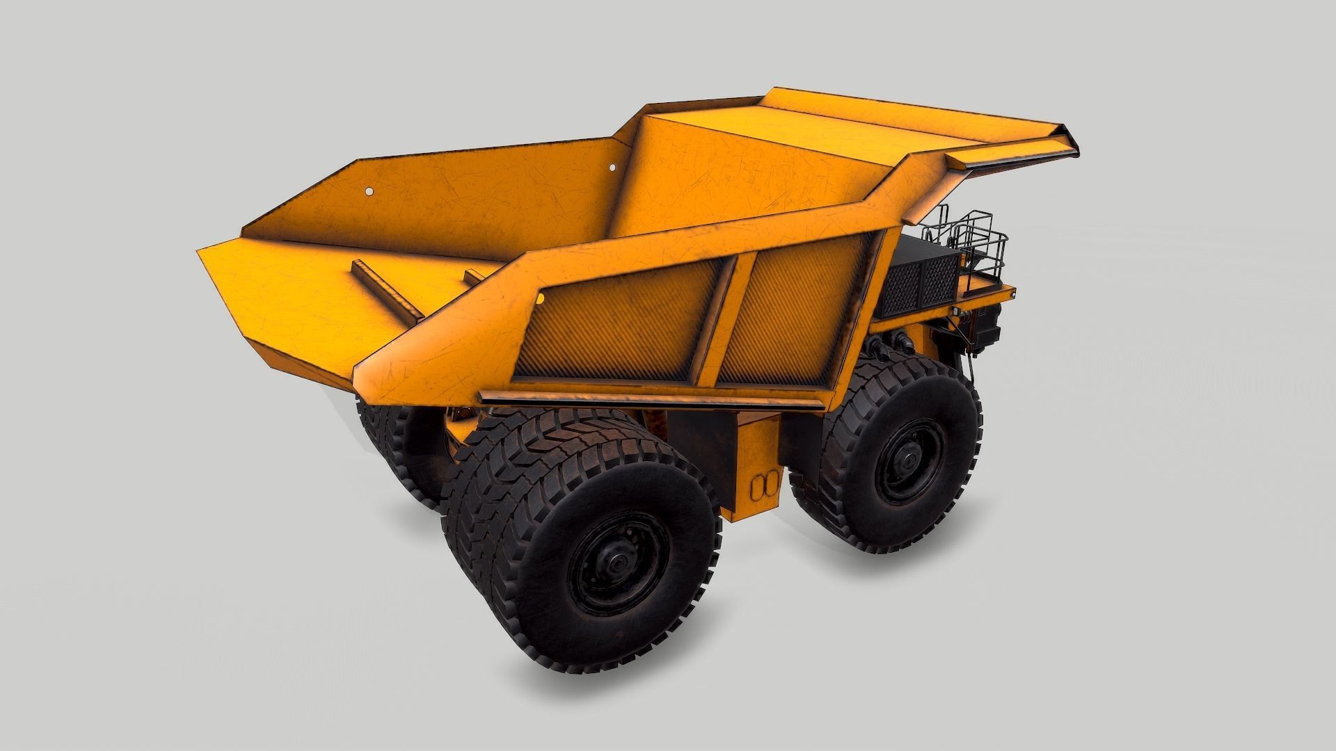 Old Industrial Vehicle Mine Truck Low-poly 3D model_2