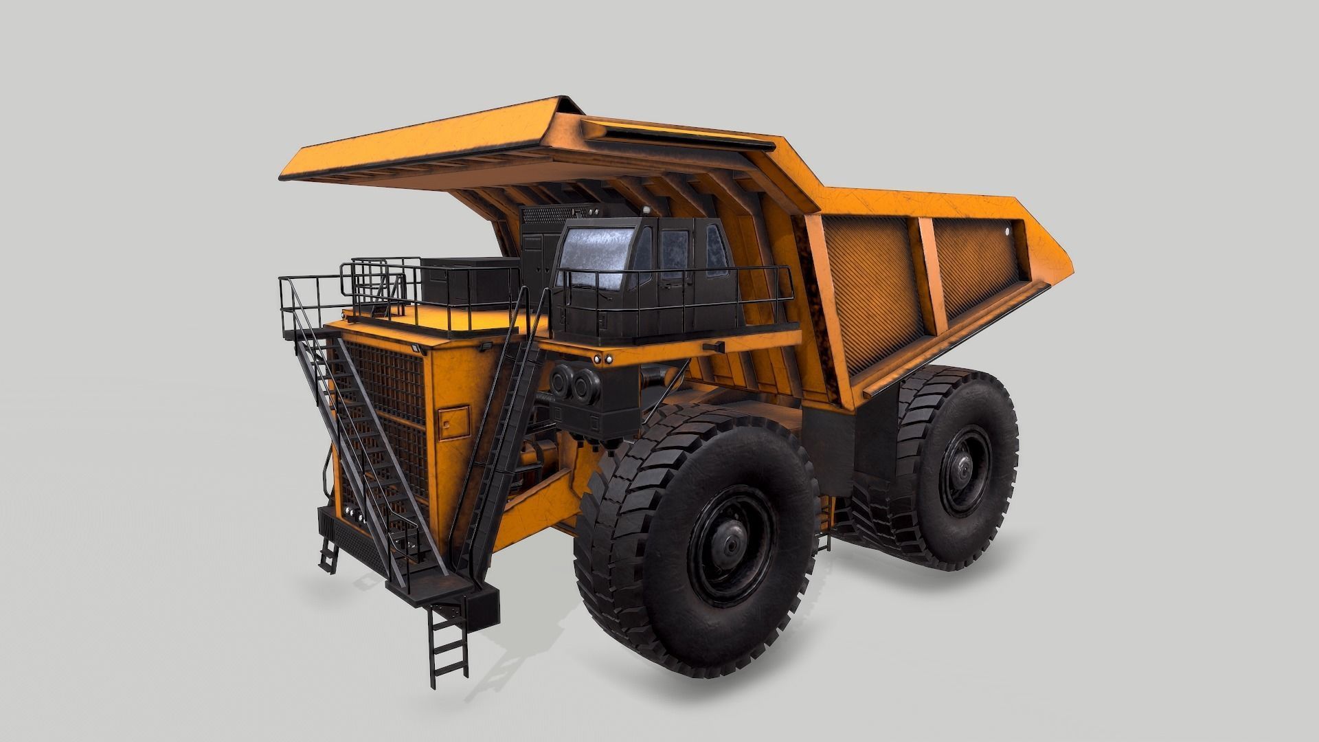 Old Industrial Vehicle Mine Truck Low-poly 3D model_6