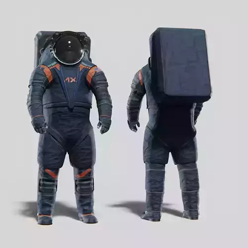 Axiom AxEMU Spacesuit Rigged Low-poly 3D model