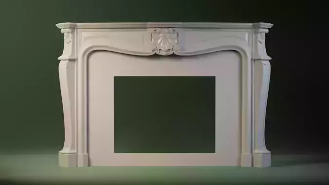 Louis XV style fireplace mantel 3D model