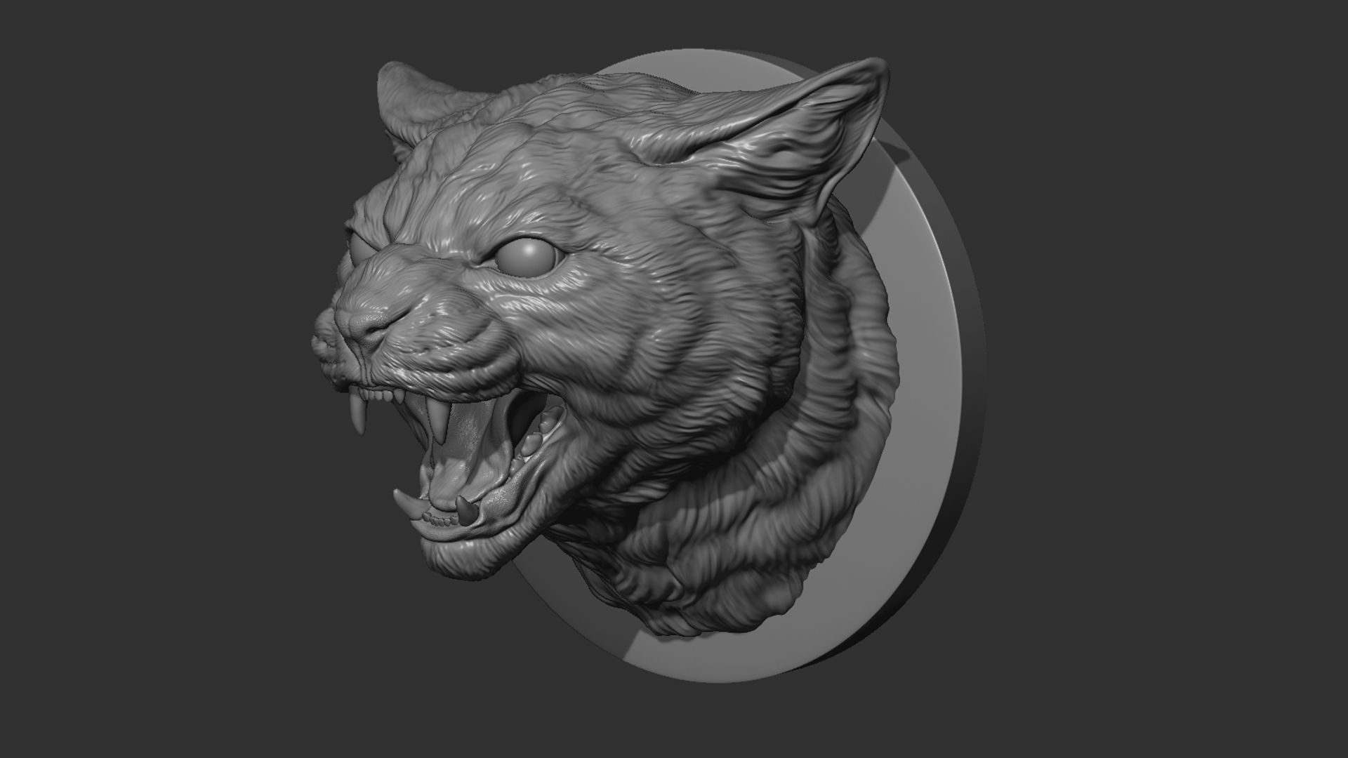 Cat grin head 3D print model_7