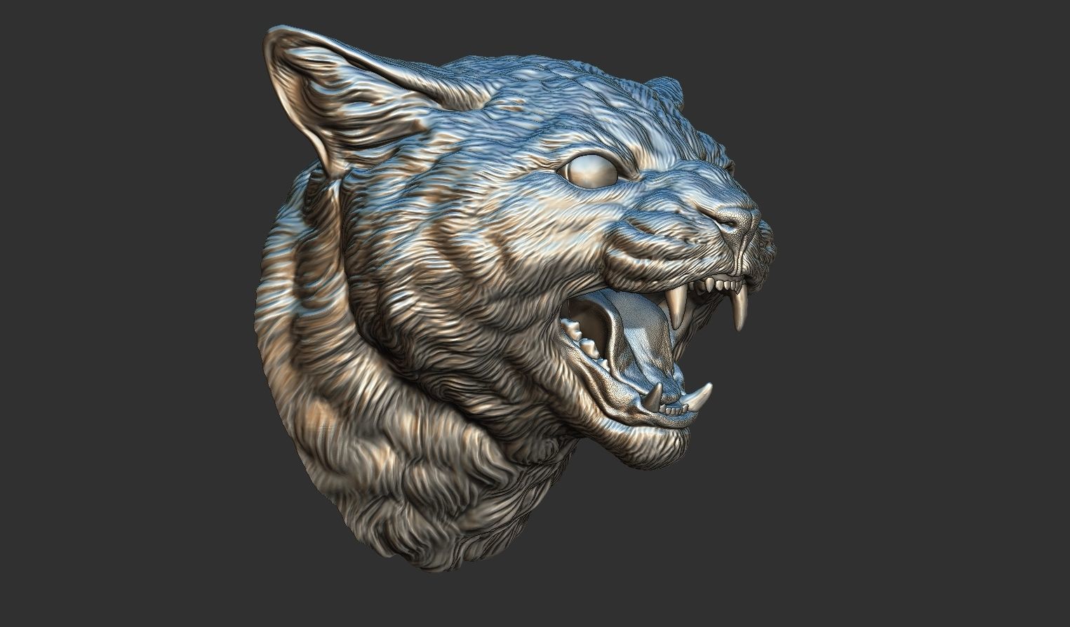Cat grin head 3D print model_3